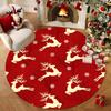 Милый Рождественский Олень Круглый Ковер для Детской Гостиной Пикника, Противоскользящий Коврик, Коврик для Йоги Придверный Коврик для Пола Все Сезоны Красный Коврик Подарки