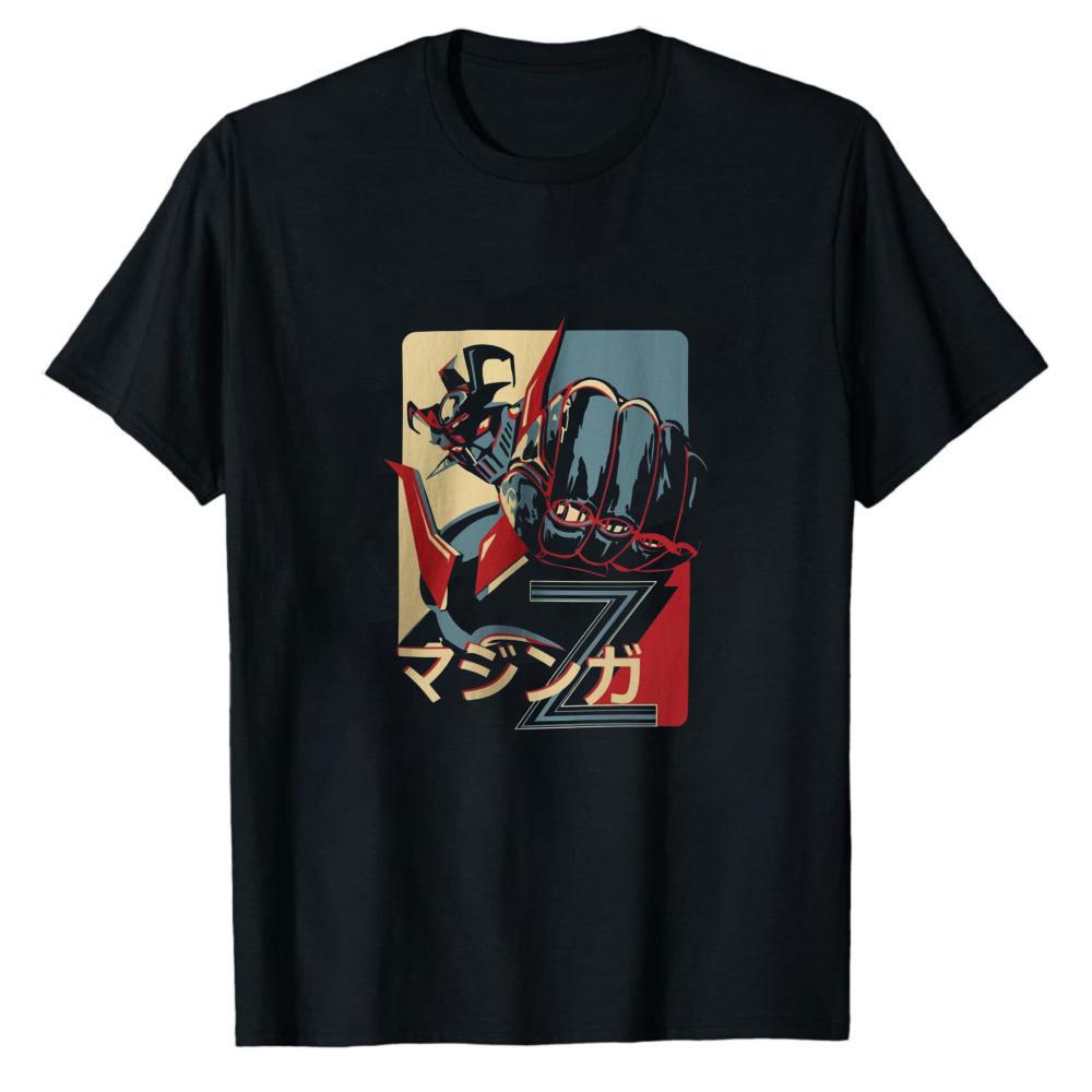 Mazinger Z Retro Japanese Mecha Robot Modal TShirt Vintage Anime Robot Fist Kanji Text Graphic Art Print Soft Fabric Casual Tee