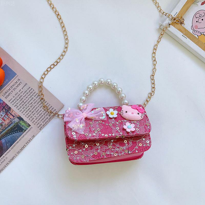 Charming Pearl Bag For Kids Fashionable Princess Style Shoulder Bag For Girls