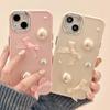 3D Big Pearl Bow Case For iPhone 15 14 13 12 11 Pro Max Silicone Drop Protection Cover