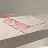 Vintage Triangle Cat Eye Sunglasses Women For Men Luxury Brand Designer Sun Glasses Punk Popular Rimless Pearl Eyeglasses