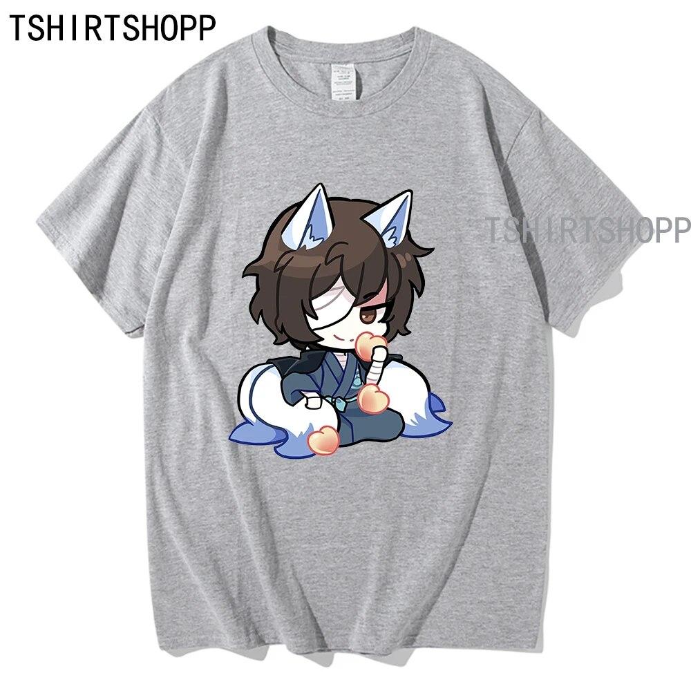 Футболки Osamu DAZAI, футболка с аниме Bungo Stray Dogs, одежда унисекс, повседневная хлопковая летняя футболка Harajuku Kawaii, футболки с героями мультфильмов унисекс