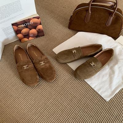 Французские ретро туфли на плоской подошве женские с мелким вырезом весна 2025 новый темперамент туфли-дутики на мягкой подошве на один шаг