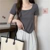 Summer Round-Edge Slimming Short-Sleeve Women's T-Shirt - New Korean Style