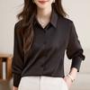 Women Blouses Shirts 2025 Spring Long Sleeve Women Blouse Shirt Turn Down Collar Black Chiffon  Blouse Shirt Women Tops J835