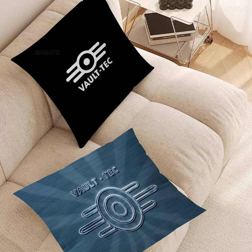 Games V-Vault T-Tec Logo Pillow Gift Home Office Decoration Bedroom Sofa Car Cushion Cover Case 45X45