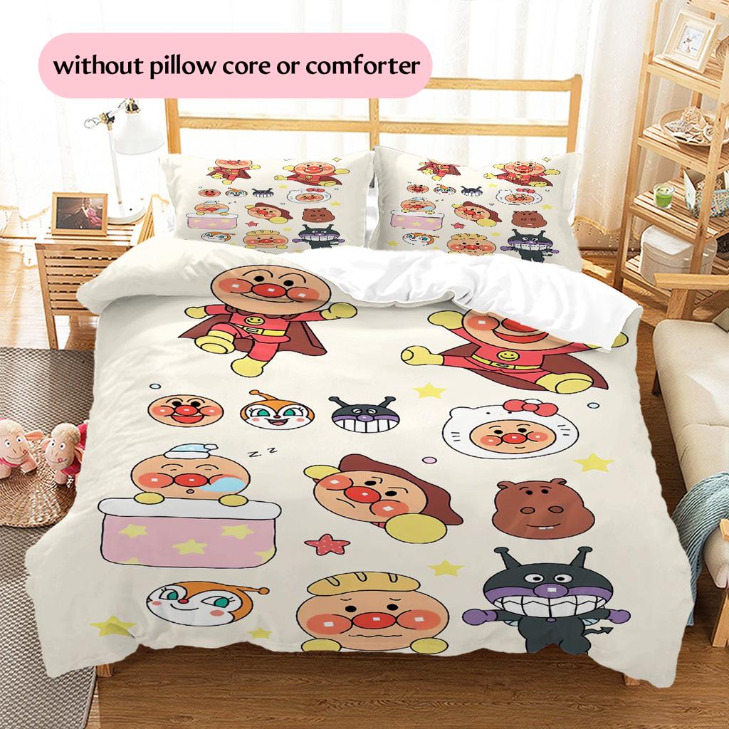 Kawaii Постельное белье Anpanman Комплект Пододеяльник Наволочка Без Наполнителя, Мягкий Декор для Спальни Дома, Идеальный Подарок для Фанатов.chl
