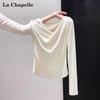 Женская Базовая Топ La Chapelle 2025 Приталенный с Открытыми Плечами с Длинным Рукавом