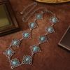 Knot Traditional Chinese Waist Chain With Metal Carving Turquoise For Occasions
