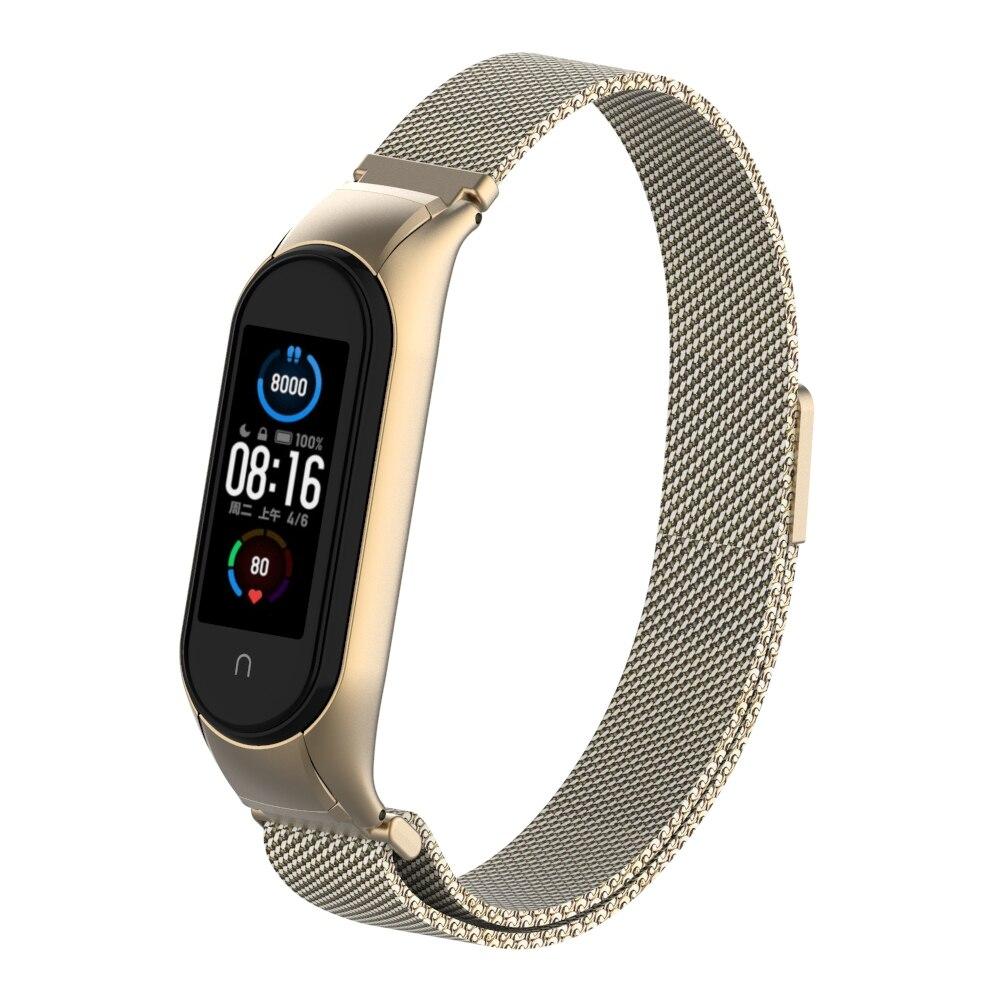 Ремешок для Xiaomi Mi Band 4 5 6, магнитный металлический браслет на запястье, браслет из нержавеющей стали Pulseira MIband для mi Band 6 Mi Band 5 4 3, браслет