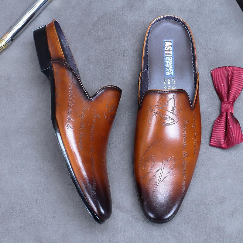 Модные роскошные мужские тапочки из натуральной кожи, лоферы, мужские мокасины, повседневная нескользящая мужская обувь, итальянская летняя мода, полуботинки для мужчин