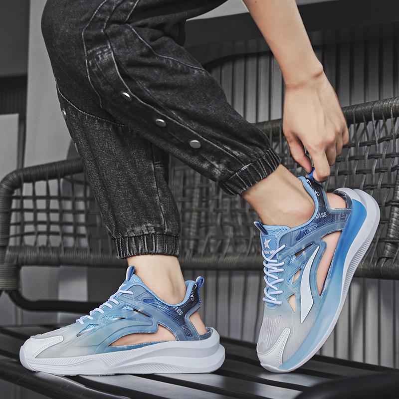 Мужские спортивные сандалии, летние женские пляжные туфли, белые школьные сетчатые кроссовки для бега, парная обувь, дышащие, большого размера