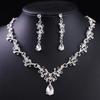 3 Pcs Shiny Bride Jewelry Sets Metal Necklace Earrings and Crown Sets  Dress Accessories