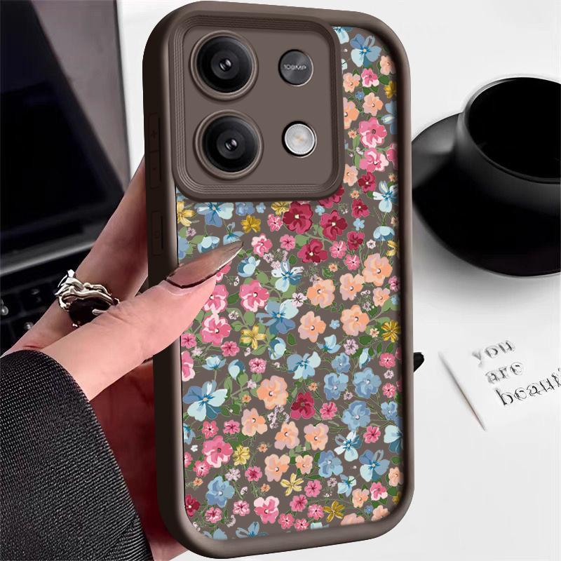 Чехол для телефона с милым цветочным принтом для Xiaomi 13T 11T Pro Poco F6 Pro X6 M6 Redmi Note 13 12 4G 11 10 Pro Max, мягкий противоударный матовый силиконовый чехол