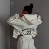 Womens Zip Hoodie Tracksuit Set Embroidered Sweatpants Streetwear