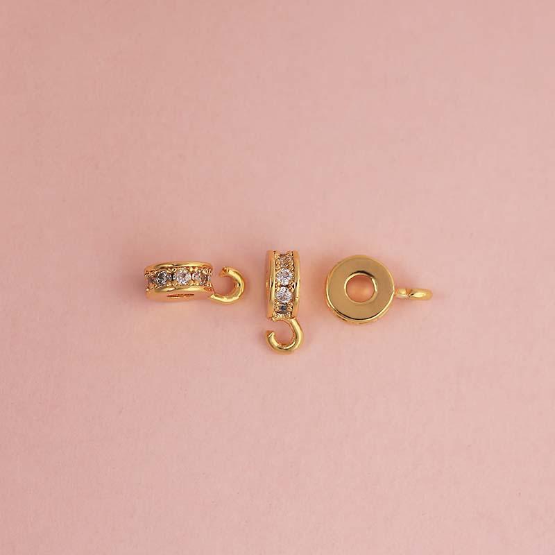 Набор для изготовления ювелирных изделий с позолотой и цирконами DIY: Кольца-соединители и бусины-разделители для кулонов, браслетов и ожерелий