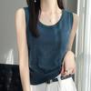 Женская майка без рукавов MODERN NEW SAGA летняя футболка вязаный топ базовый жилет женский с круглым вырезом