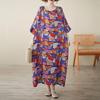 Short Sleeve Plus Size Cotton Linen Vintage Floral New In Dresses for Women Casual Loose Long Summer Dress