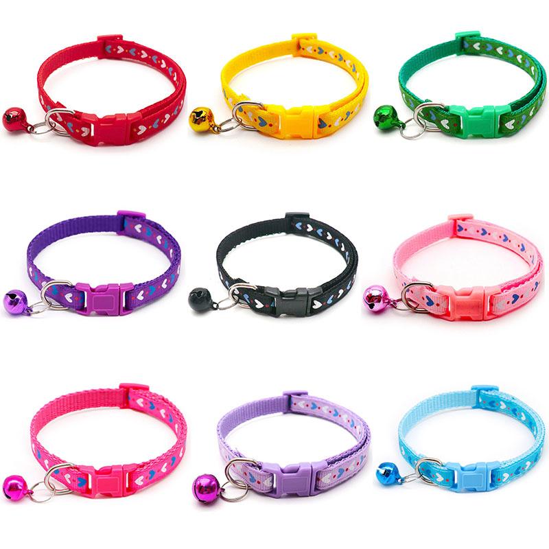 Собака кошки сердце милый колокольчик регулируемые ошейники модные домашние животные красочный узор аксессуары для домашних животных щенок DIY ошейник для собак