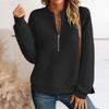 Women's Fashionable Long-sleeved Pullover Solid-color Top