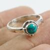 Round Turquoise Ring, Handmade Dainty Ring, 925 Sterling Silver Ring, Gift for Her, Designer Ring, December Birthstone