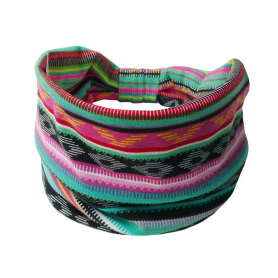 Bohemia Style Yoga Headband Floral Pattern Knot Design Wide Hairband Sweat Absorbing Fitness Sport Headband Head Wrap