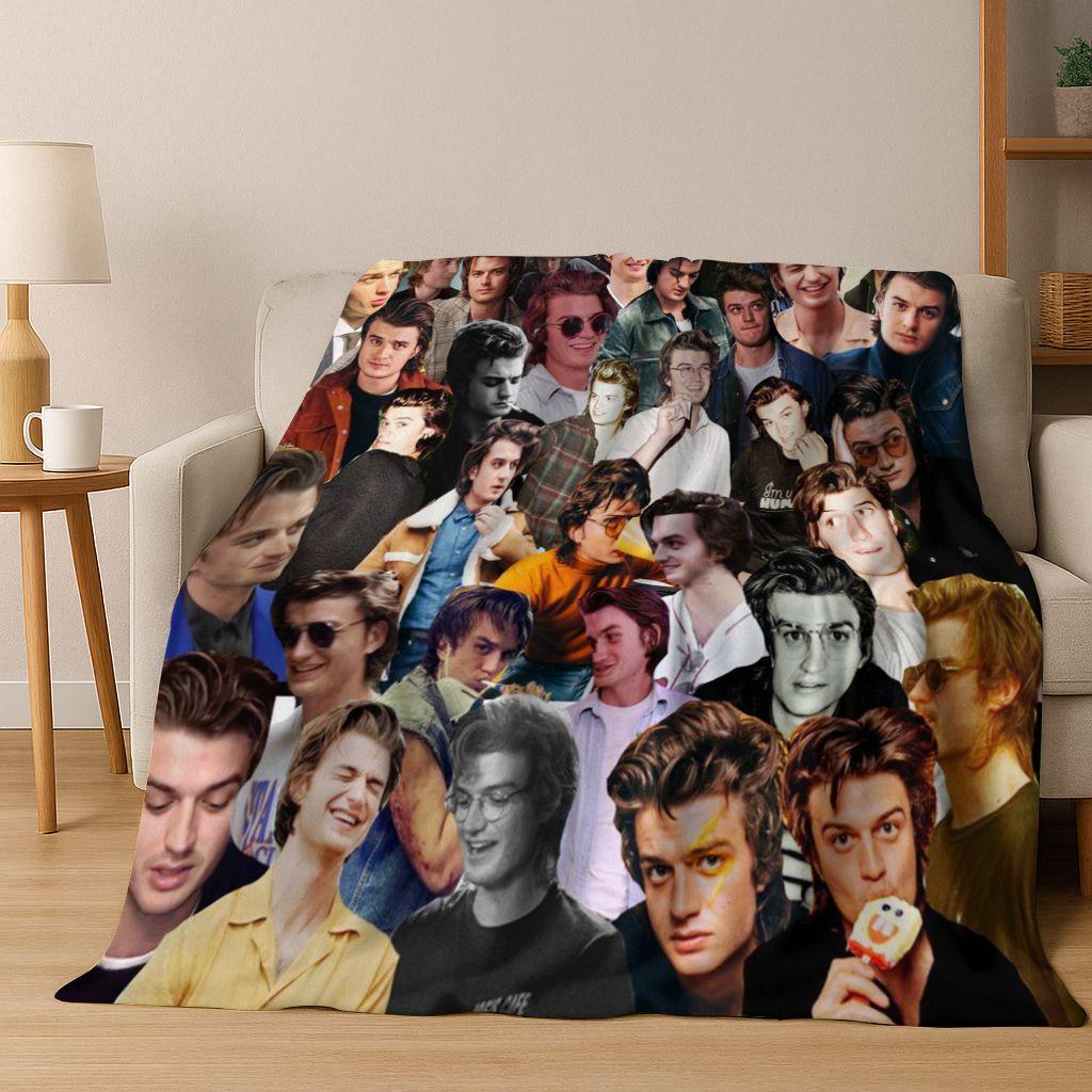 2026 New Joe Keery Art Flannel Blanket,warm and Cozy Soft Throw Blanket for Home Bedroom Bed Sofa Picnic Office Cover Gift Kids