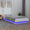VidaXL LED Bed Frames Slat Base Single Bed Adult Bed Slat Frame On Feet Bedroom Furniture White 819998