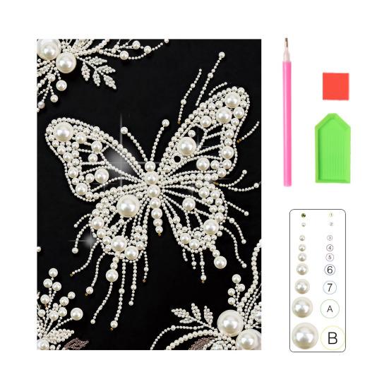 Набор для 3D-рисования жемчугом DIY Искусство и поделки из искусственного жемчуга для взрослых Мозаичная настенная живопись Картина с жемчугом и стразами в виде бабочки для декора дома и спальни