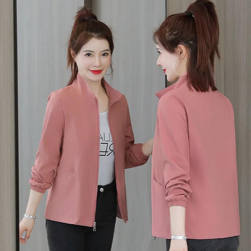 Пальто женское на весну и осень, короткая ветровка, свободная повседневная бейсбольная форма, универсальная куртка