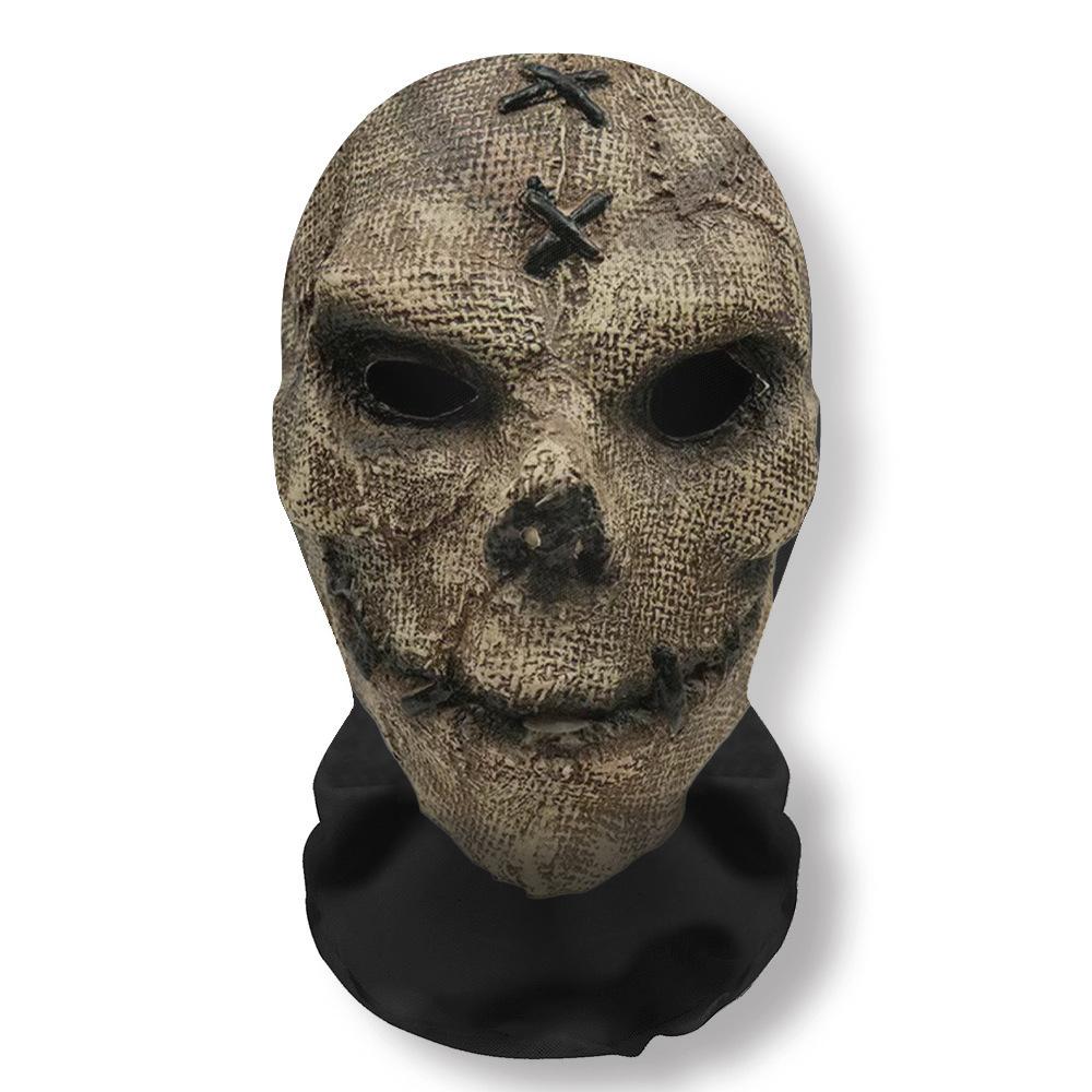 Halloween Ghost Face 3D Printed Mask Stretch Mesh Full Face Mask Skull Headdress Funny Party Halloween Horror Cosplay Props