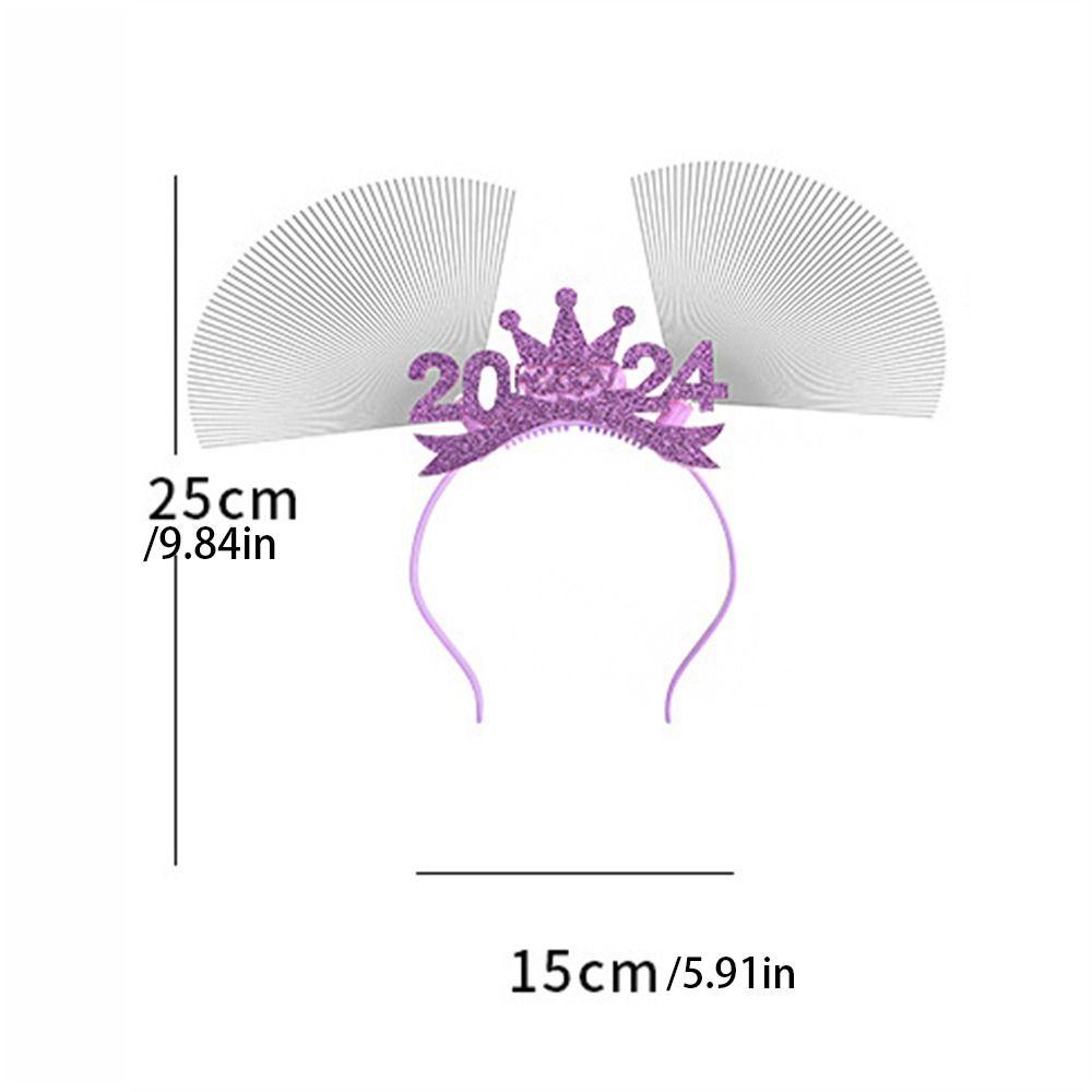 Пластиковый повязка на голову с Новым годом 2024, светодиодный светящийся новогодний головной убор, светодиодный светящийся головной убор, подарок на Новый год