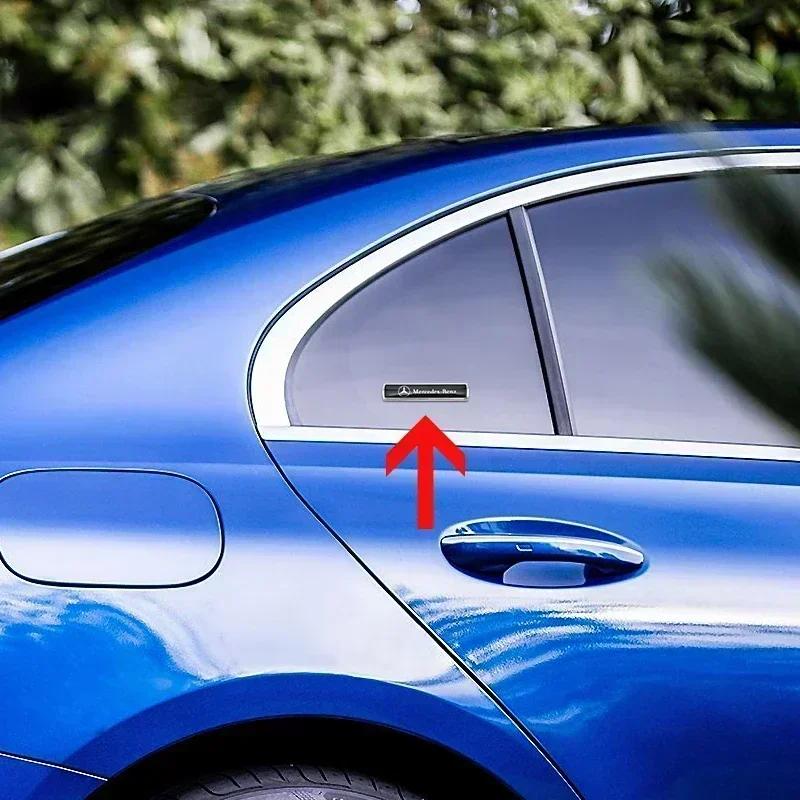 2026 New 2Pcs Metal Car Sticker Badge Auto Emblem Decal For Mercedes Benz AMG GLE GLS CLS GLC CLA GLA GLK ML C197 R231 W167 W247 W246 CLK