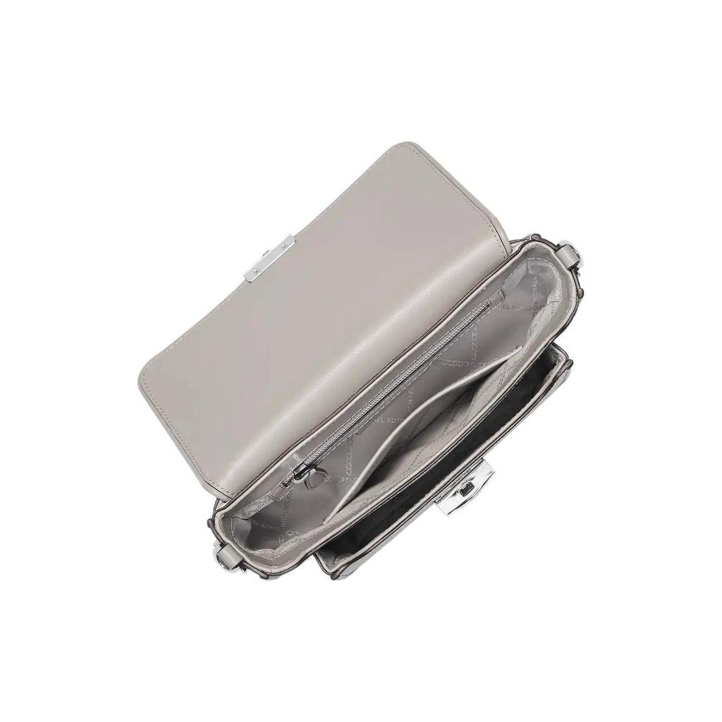 New MICHAEL KORS Artificial Leather Portable Crossbody Bag, Shoulder Bag Medium Size Women's Gray White 30S1S2BM2B-OPT-PGREY