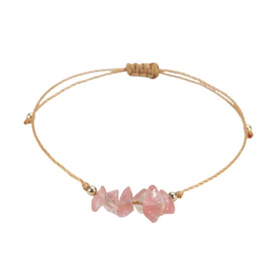 Браслет из драгоценных камней Женский Мужской Регулируемый Плетеный Кристальный Браслет Бохо Веревочка