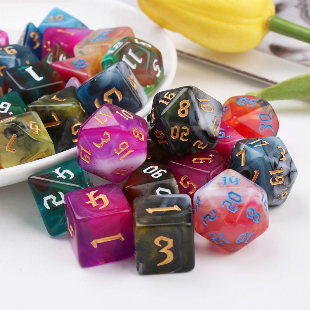 7pcs/set Gift Multi Sides Toy Dices Game Accessory Dice Set Glitter
