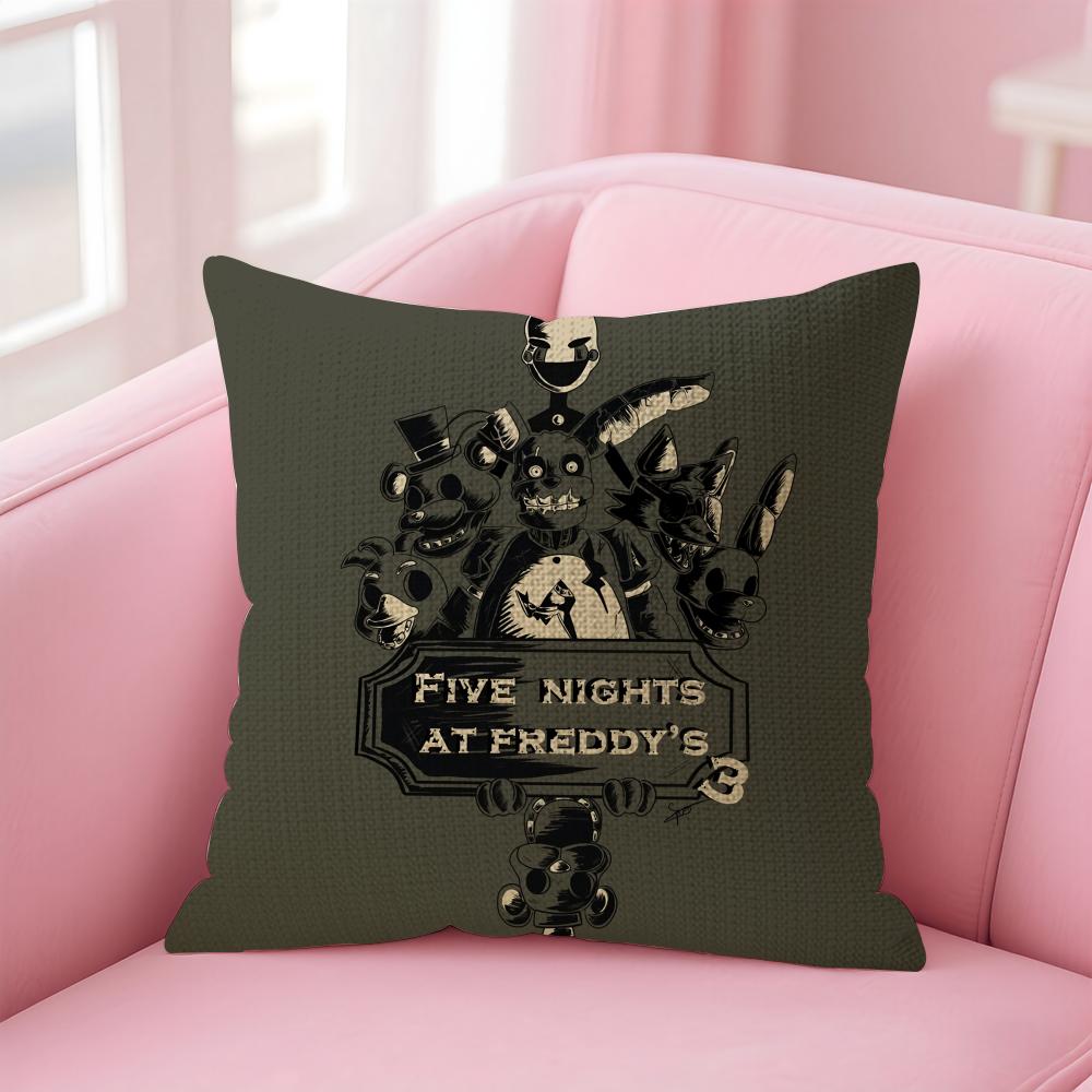 Чехол на подушку Five Nights at Freddys Натуральный лен Наволочка Двусторонний принт Декоративный чехол на диван Домашний декор Подарок