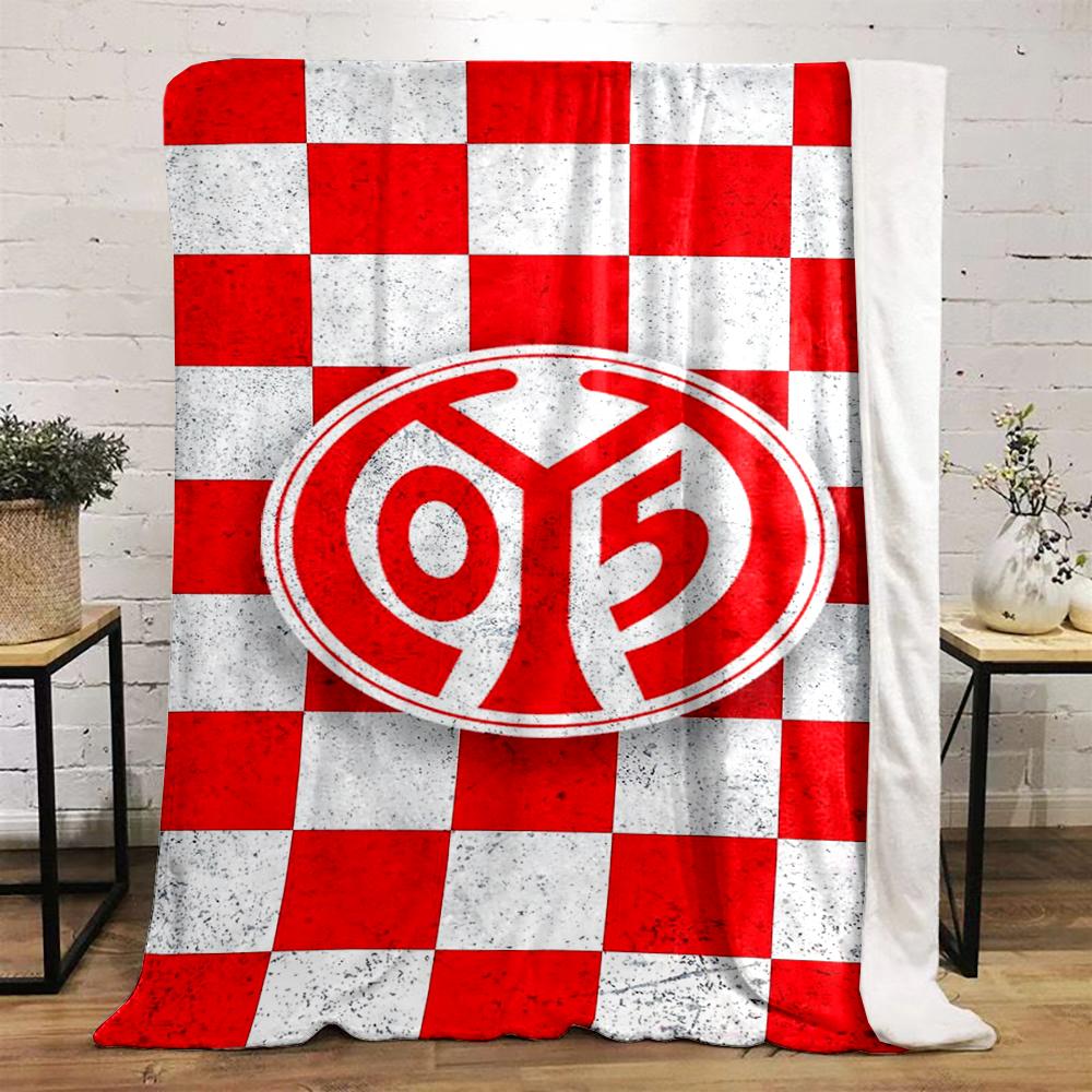 Red and White Checkered bedroom blanket with 05 Logo printed Flannel blanket for bedroom, living room, sofa, and nap