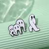 Cute And Playful White Ghost Cartoon Brooch Unisex Design Perfect For Fashion And Gifts