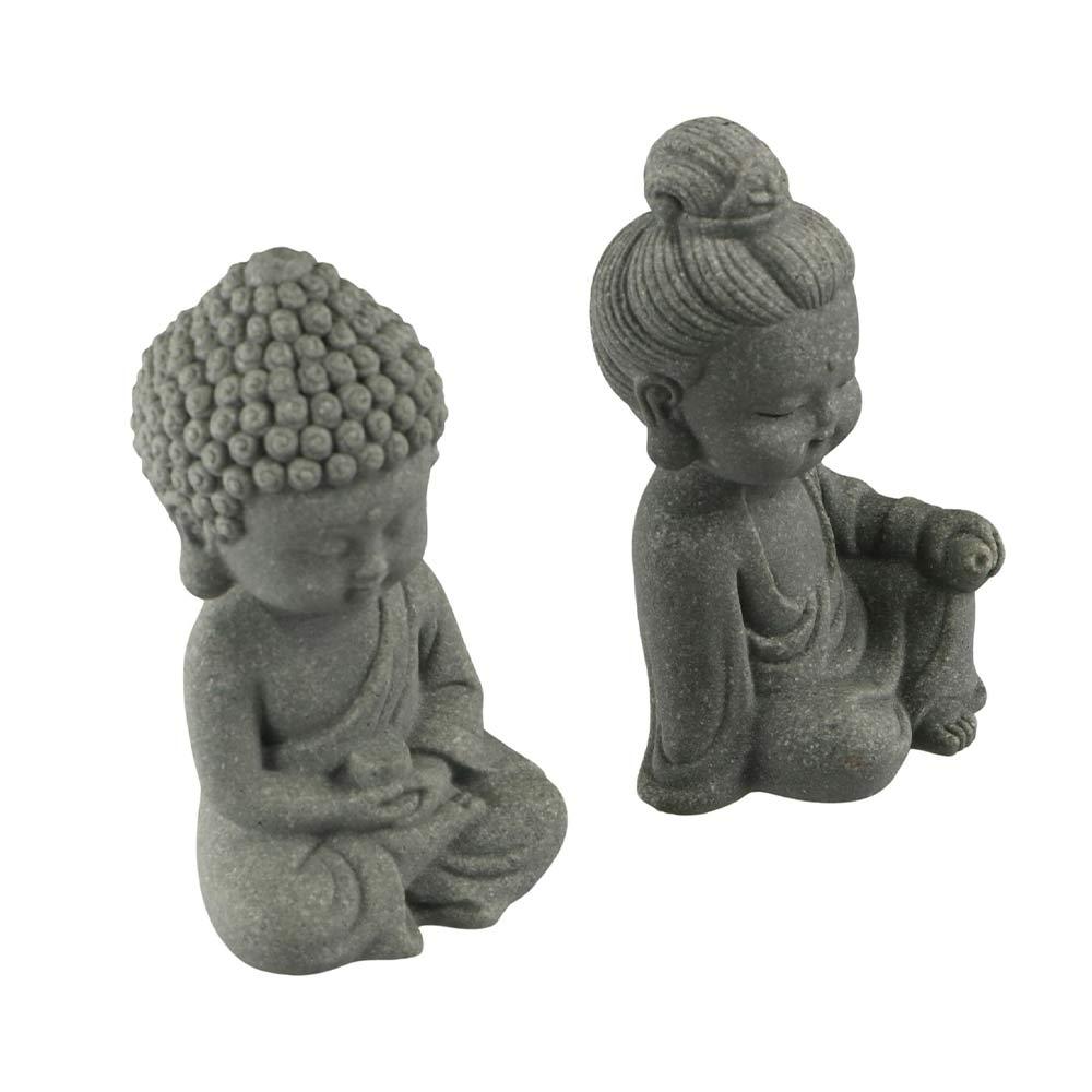 Sandstone Buddha Tea Pet Mini Little Monk Figurine Aquarium Buddha Statues Desktop