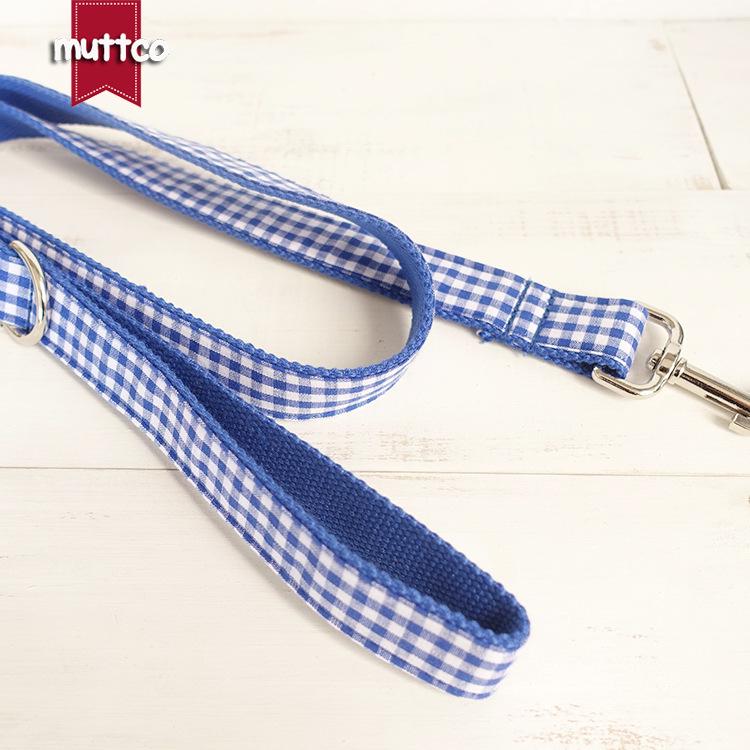 Синий клетчатый набор ошейника и поводка для собаки с инновационным дизайном