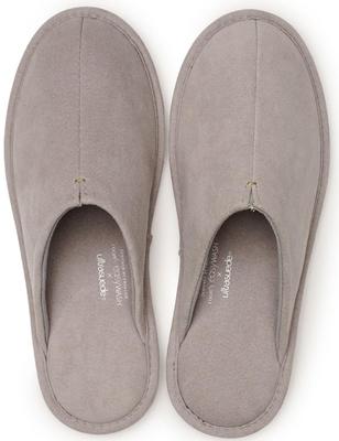 Frontier Стираемый easyWASH x Размер и Машина FR0501 Комнаты Ultrasuede(р) Тапочки, Серо-коричневый, M, 22.5-24.5см, Мужские Женские, Домашние, Моющиеся,