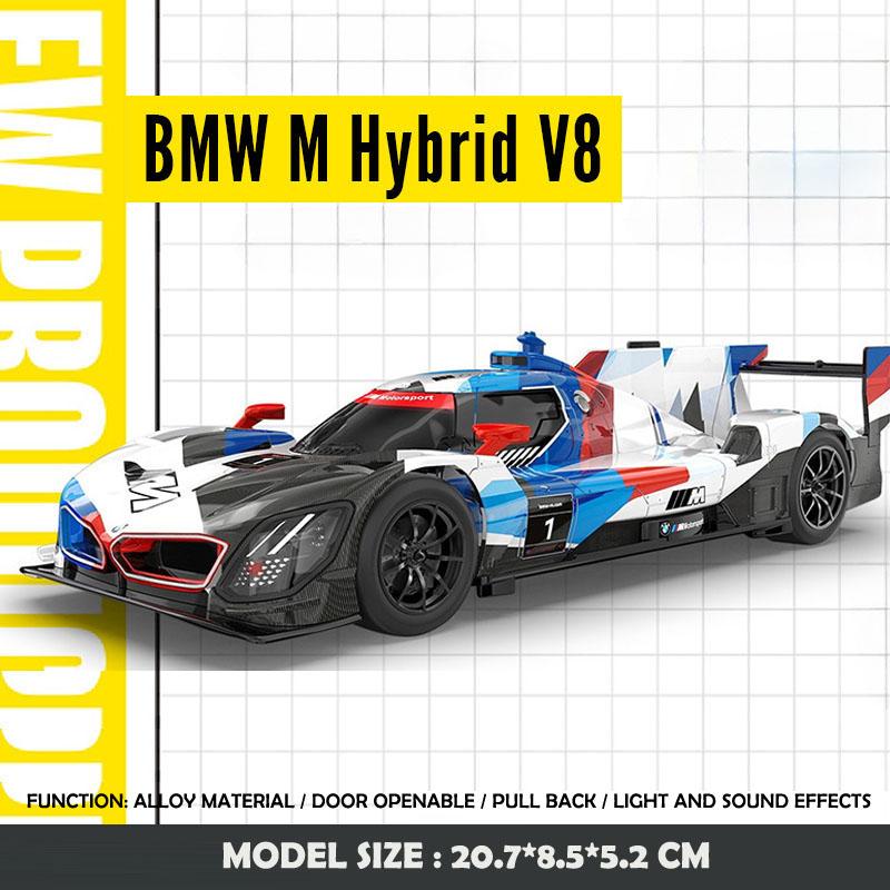 Литьевая модель 1/24 гоночного автомобиля BMW M Hybrid V8 Коллекция Миниатюрная машина Домашний Декор Мужчина Мальчик Подарок на День Рождения Игрушечный Автомобиль
