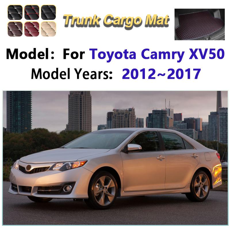Коврик в багажник для Toyota Camry XV50 2013 2012~2017 Противогрязевая кожаная подушка для хранения груза Ковер в багажник Аксессуары для интерьера