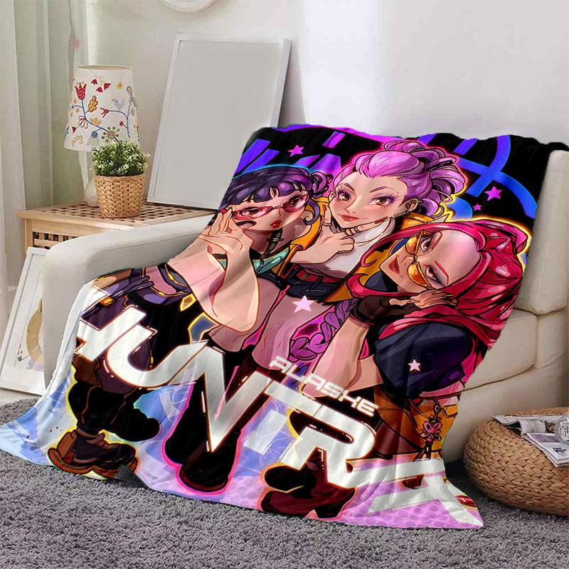 1pc Fantasy Trio Adventure Flannel Blanket Soft Warm Throw Blanket for Bedroom Living Room Bed Travel Camping Picnic Gift. M072201197