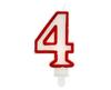 Red Outline Number Candle 4