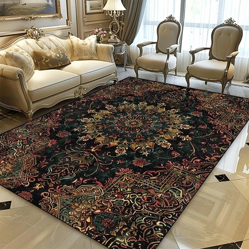 Персидский Черное Золото Роскошный Ковер для Гостиной Ковры Гостиная Маленькие Ковры для Спальни Комната Спальня и Офис Зона Дивана Нескользящий Декор