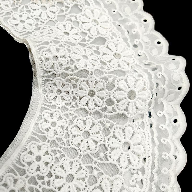 Water-Soluble Lace False Collar, Three-Layer Sewing Diy Lace Accessories, Engraved Hole Embroidery, Opposite Collar, Surrounding Collar.