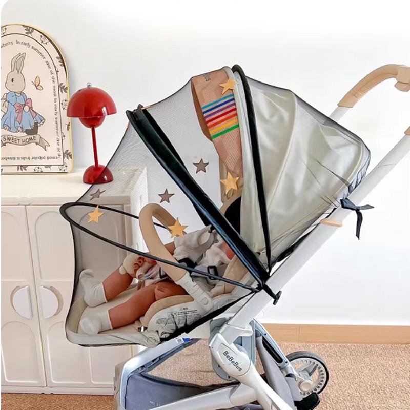 Universal Full-Cover Baby Stroller Mosquito Net - Enlarged, Dense, Anti-UV Protection for High View Strollers