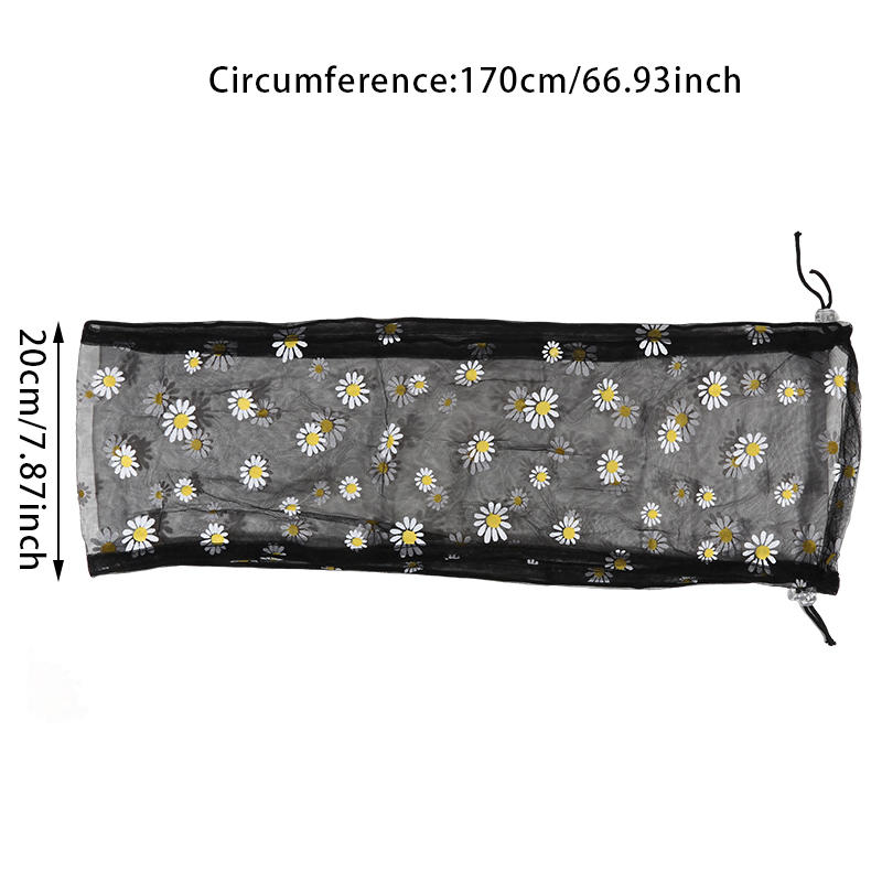 Универсальный уловитель семян для клеток для птиц для использования в помещении/на улице, эластичная регулируемая мягкая сетка с ромашковым узором, защита от разбрасывания семян для круглых и квадратных клеток